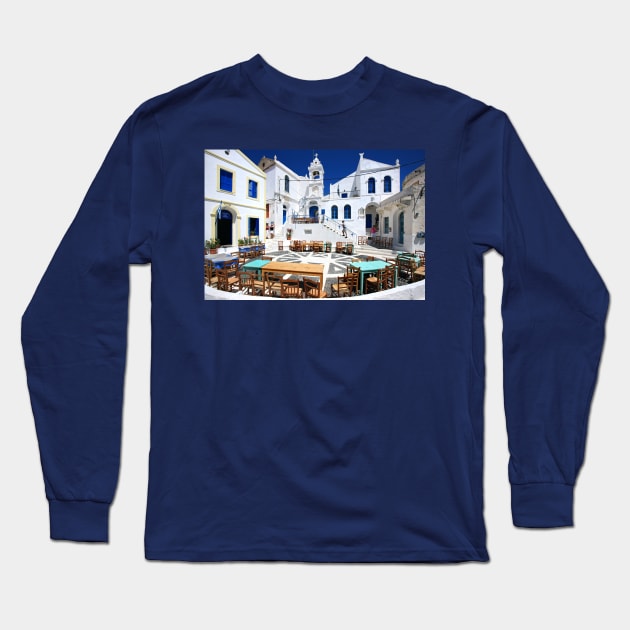 Porta square, Nikeia village, Nisyros island Long Sleeve T-Shirt by Cretense72